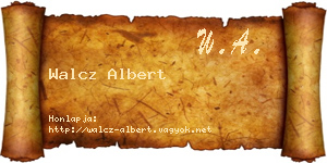 Walcz Albert névjegykártya