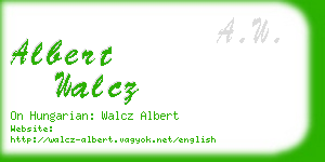 albert walcz business card